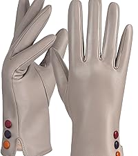 Women Leather Gloves Touchscreen