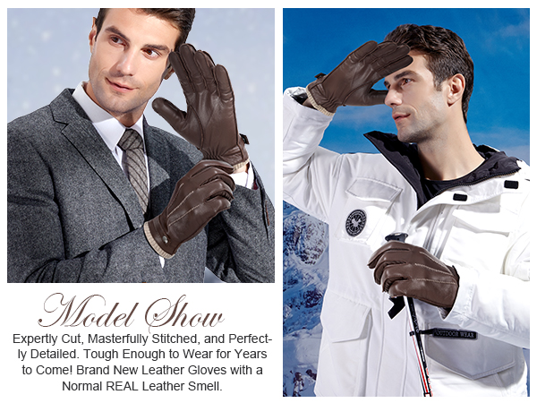 Mens Leather Driving Gloves 