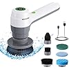 WORKPRO 8V Electric Spin Scrubber, 3-Speed Adjustable Shower Scrubber with 6 Replaceable Brush Heads, IPX6 Waterproof Electric Scrubber for Cleaning Bathroom, Kitchen Sinks, and Windows