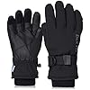 DEX FIT Coldproof Warm Winter Gloves WG201, Waterproof, Double Thermal Finger Protection for Cold Weather Outdoor Work, PU Leather Palm Firm Grip, Touchscreen Compatible, Washable; Black 9 (L) 1 Pair