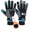 HANDLANDY Waterproof Insulated Work Gloves, 3M Thinsulate Thermal Winter Gloves for Men Women Touch Screen, Warm Ski Snowboard Cold Weather Gloves (Large, Blue)