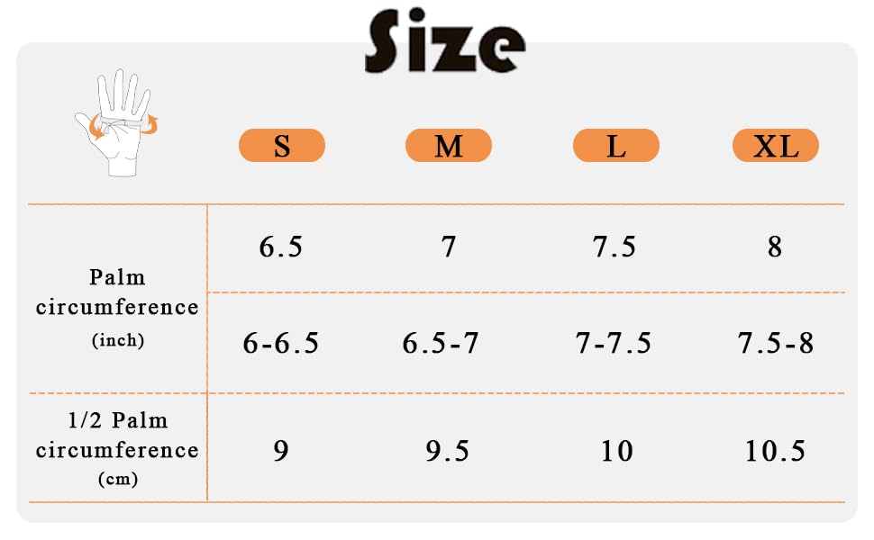 Ladies leather gloves size chart