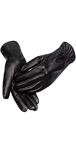 MaxW Womens Leather Gloves Black Touchscreen Sheepskin Gloves Party Courtesy Gloves Driving Cycli...