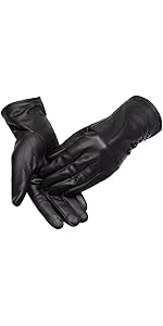 MaxW Winter Womens Leather Gloves Black Touchscreen Sheepskin Gloves Soft Warm Driving Cycling Mi...