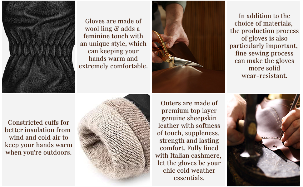 gloves women leather winter