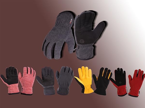 deerskin suede leather winter gloves