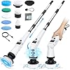 Hdyfix Electric Spin Scrubber, Shower Scrubber with Long Handle & 3 Speeds, 5200mAh Rechargeable Cordless Power Scrubber, Retractable & Adjustable Angle Spin Brush for Cleaning Bathroom/Tub/Floor/Tile