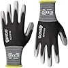 KAYGO Work Gloves PU Coated 12 Pairs, KG15P,Nylon Liner with Flexible Polyurethane Coating,Safety Work Gloves for DIY, Assembly, Warehouse, Light Duty Work (Large, Black)