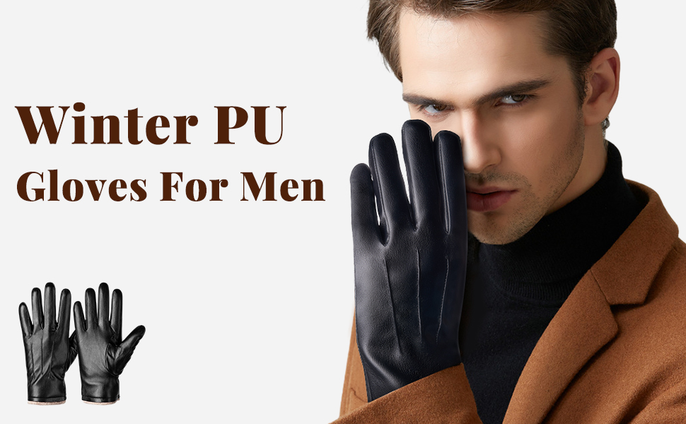 mens leather touchscreen gloves