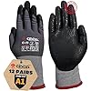 Cestus C-11 Elite, Textured Nitrile Coated Work Gloves with Grip, ANSI A1 Cut Resistant Work Gloves, Construction Warehouse (12 Pairs, Extra Large)