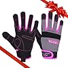 HANDLANDY Utility Work Gloves Women, Flexible Breathable Yard Work Gloves, Thin Mechanic Working Gloves Touch Screen (Medium)