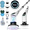 Dovety Electric Spin Scrubber, Cordless Cleaning Brush, Shower Scrubber with 8 Replaceable Brush Head, Power Cleaning Brush with Extension Handle, 2 Adjustable Speed, for Bathtub Grout Tile Floor