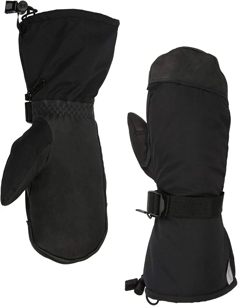 OZERO Ski Gloves Waterproof Snowproof: -40F Gloves with Cow Leather Palm and Adjustable Band String for Extreme Cold