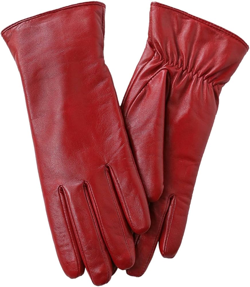 Winter Leather Gloves for Women, Cashmere Lined Touchscreen Gloves for Texting, Premium Soft Sheepskin Warm Glove