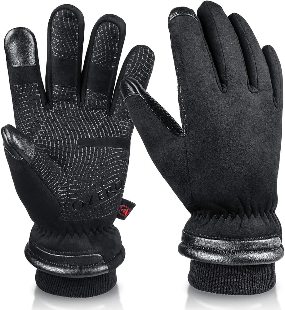 OZERO Waterproof Winter Gloves Men Women -30 ℉ Cold Proof Touchscreen Anti Slip Silicon Palm - Heated Glove Thermal for Driving Cycling Motorcycle in Cold Weather Warmest Gifts for Dad