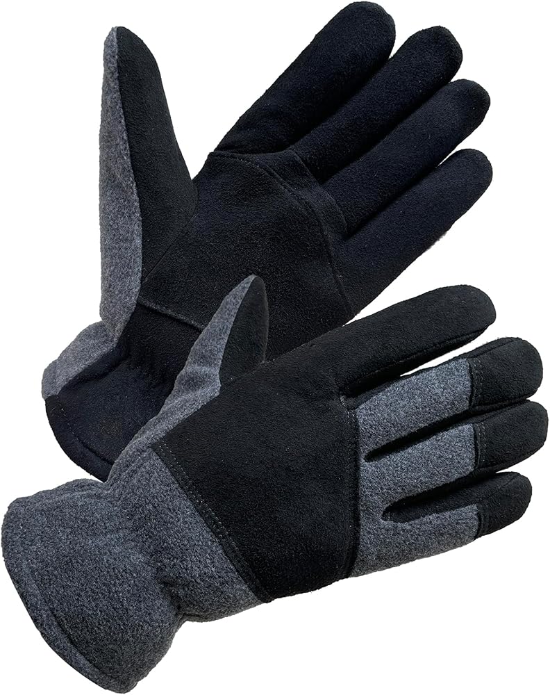 SKYDEER Super Soft and Warm Winter Gloves with Deersplit Leather Suede and 3M Thinsulate Insulation for Cold Weather