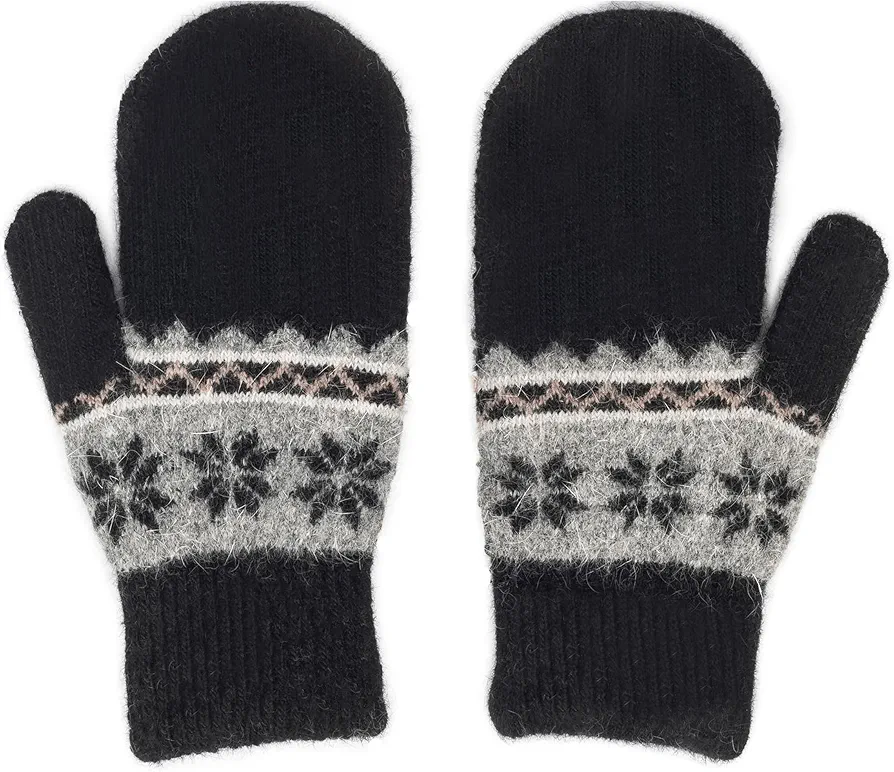 Winter Warm Knit Mittens Mittens Girls Boys Winter Outdoor Gloves Double Layer for Kids 7-14Year