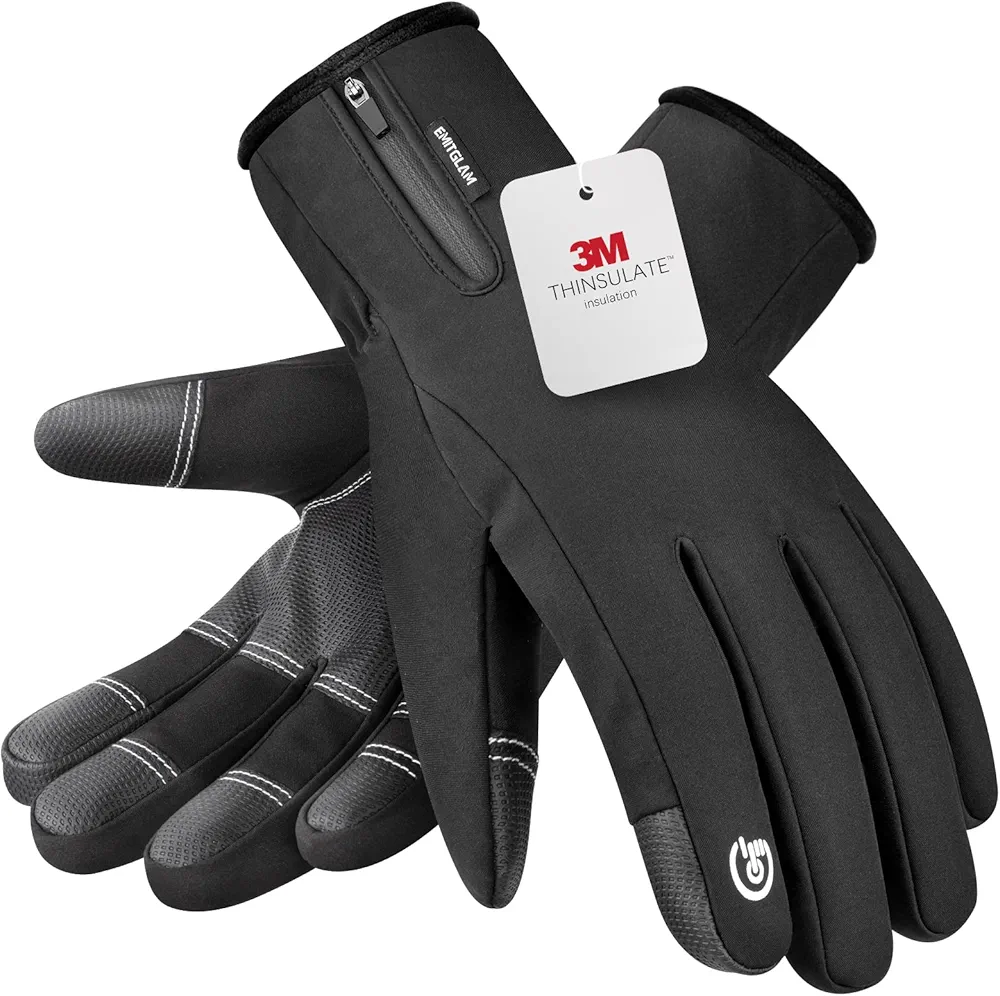 Winter Gloves Men & Women Made with 3M Premium Insulation, Waterproof Snow Ski Gloves with 10 Touchscreen Fingers & 5-Layer Fabric, Windproof Thermal Warm Gloves for Cold Weather