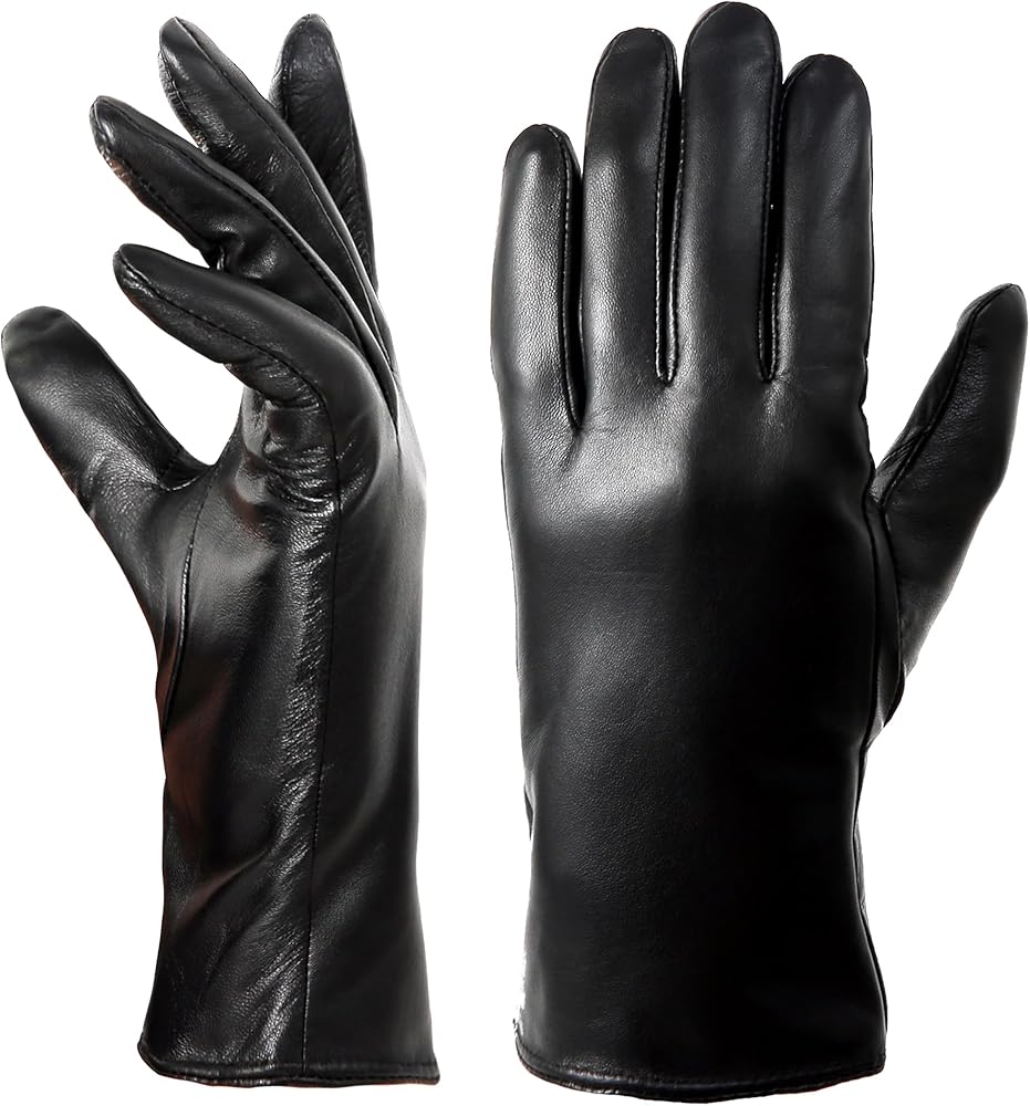 VIKIDEER Warm Winter Genuine Leather Gloves Women Touchscreen Lambskin Driving Riding Gloves