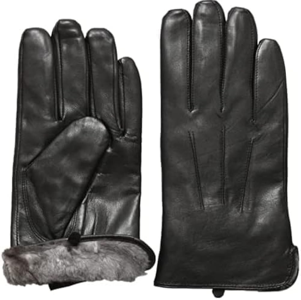 Mens Rabbit Fur Lined Gloves in Luxurious Rabbit Fur Lining Sheepskin Gloves Camping Leather Gloves