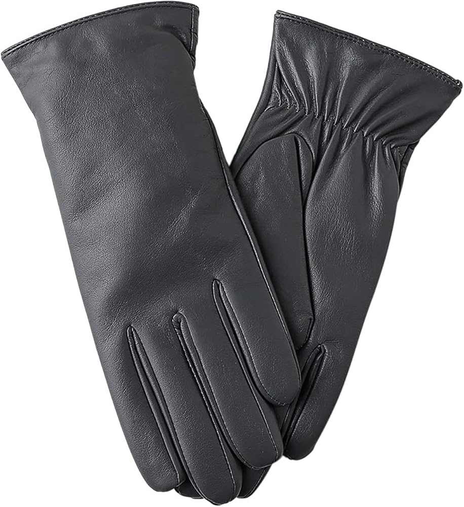 Winter Leather Gloves for Women, Cashmere Lined Touchscreen Gloves for Texting, Premium Soft Sheepskin Warm Glove