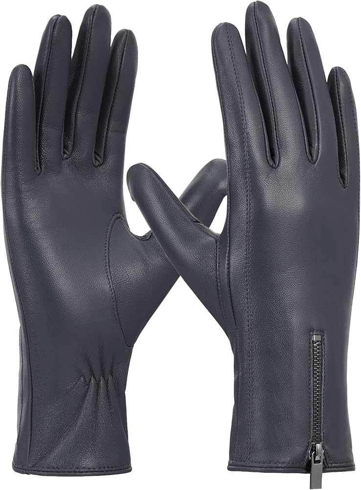 FIORETTO Womens Genuine Leather Gloves with Wool Lined Touchscreen Sheepskin Winter Warm Gloves W23006