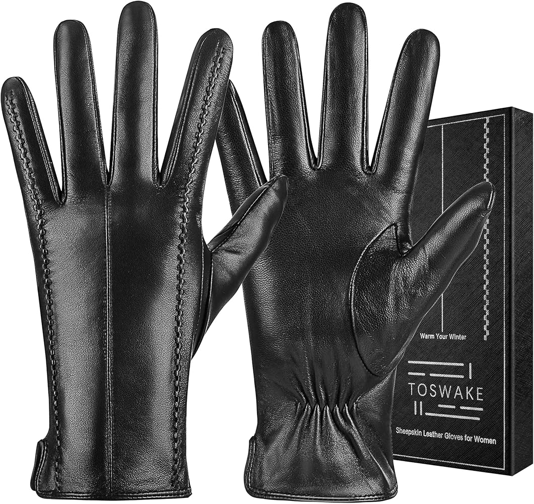 WOMEN winter glove, sheepskin gloves(black-2)