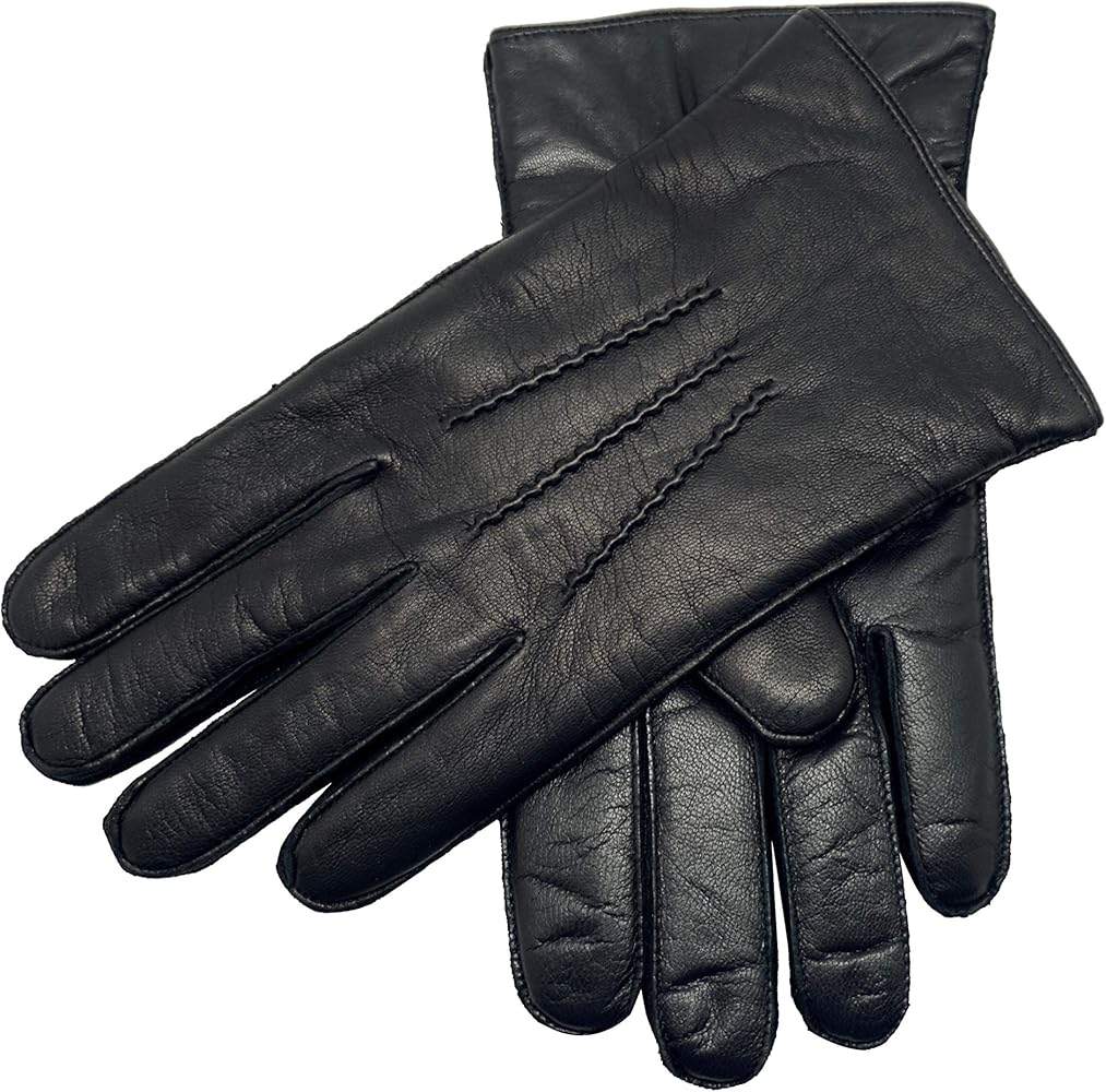 YISEVEN Winter Men's Touchscreen Warm Lambskin Leather Gloves