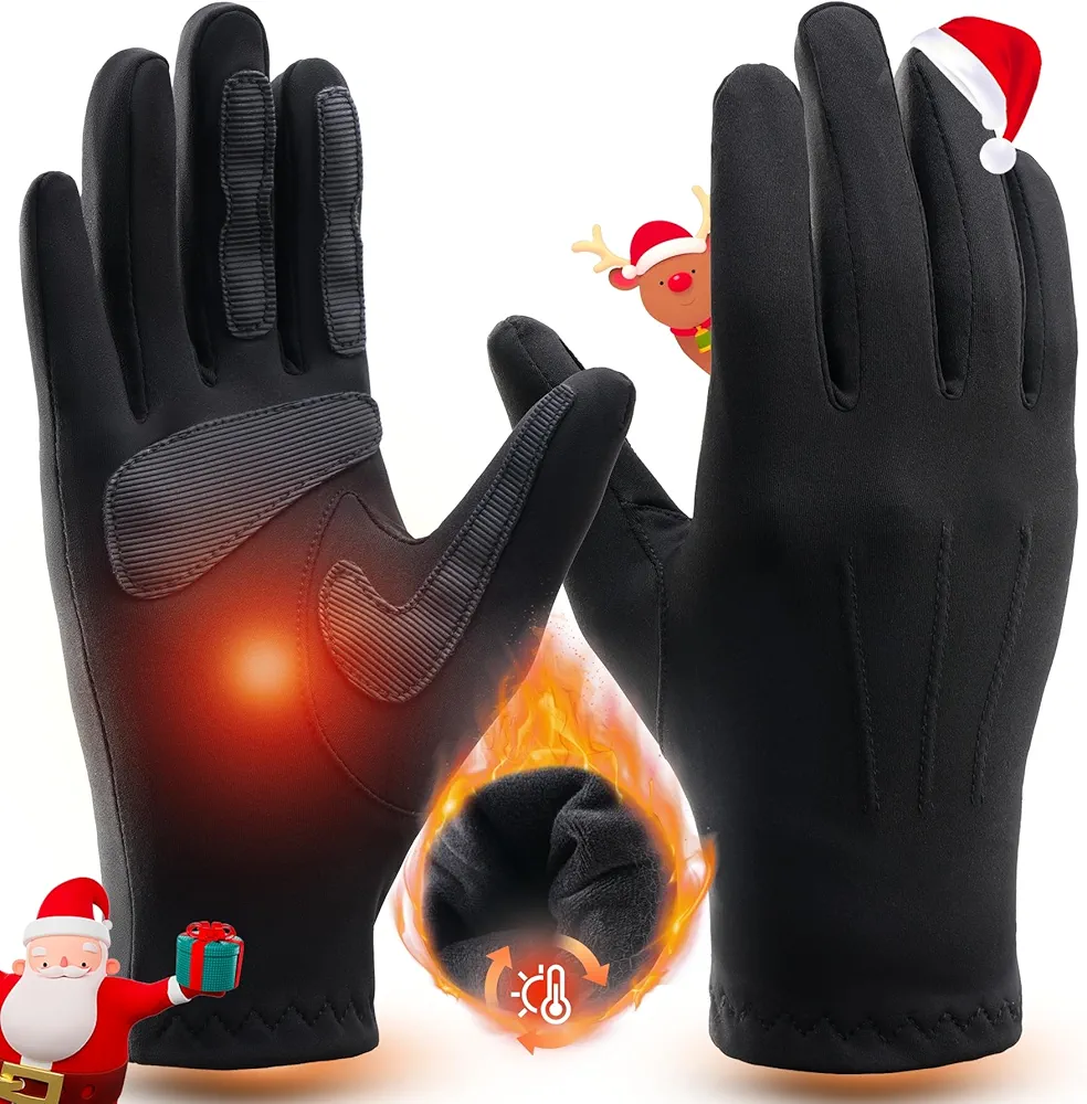 TANSTC Gloves for Cold Weather Winter Gloves for Women Men Extra Stretch With Warm Soft Lining Windproof Anti-slip for Daily