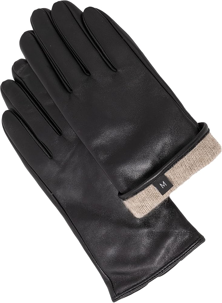 Women's Cashmere Lined Sheepskin Leather Gloves, Touchscreen, Winter Leather Gloves for Women, Gift Box