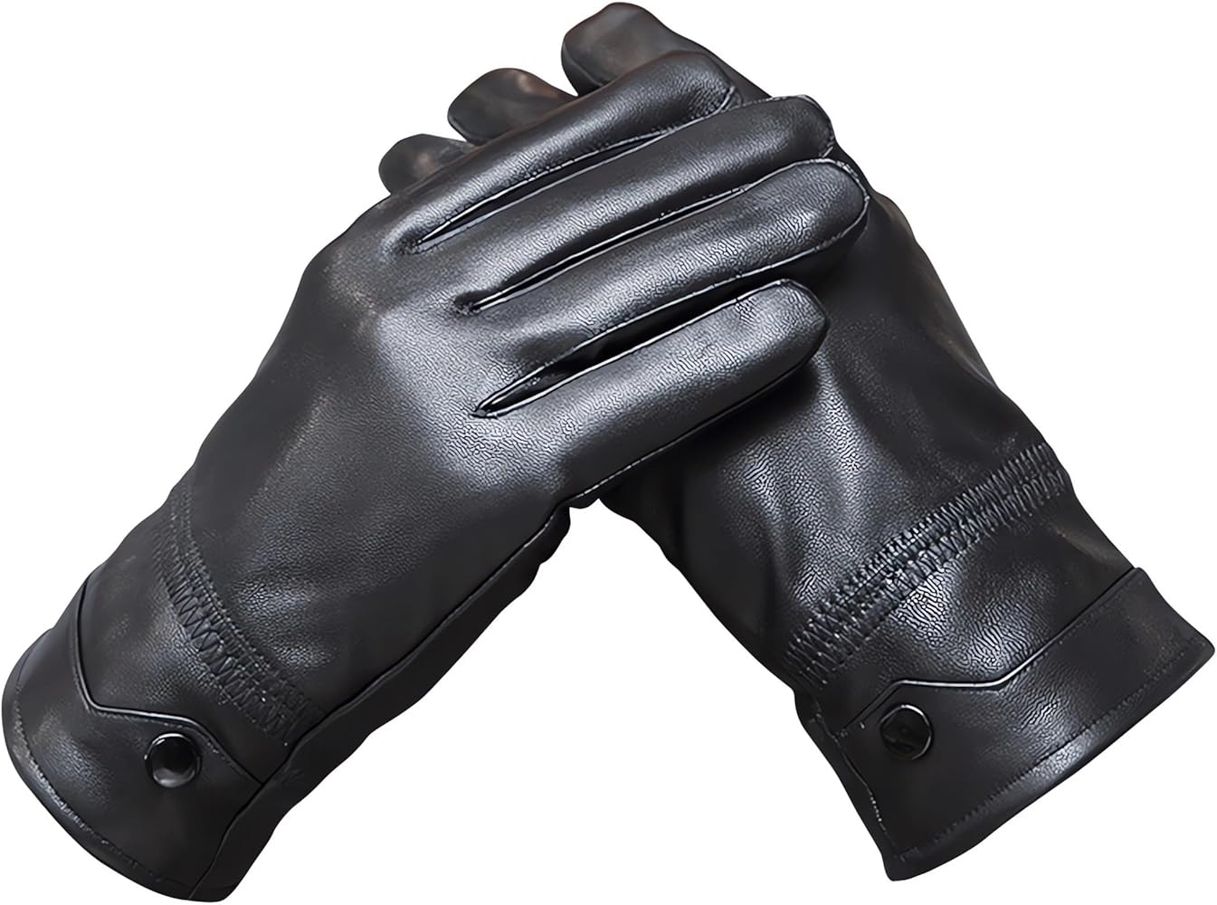 Men's Winter Genuine Sheepskin Gloves, Touch Screen Warm Leather Gloves for Men, Cashmere Lined Outdoor Driving