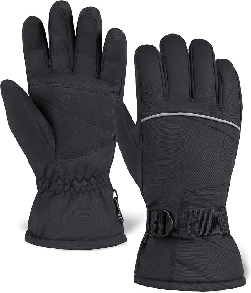 Tough Outdoors Ski Gloves for Men & Women -Thermal Snow Gloves & Waterproof Snowboarding Gloves - Warm Winter Gloves for Men