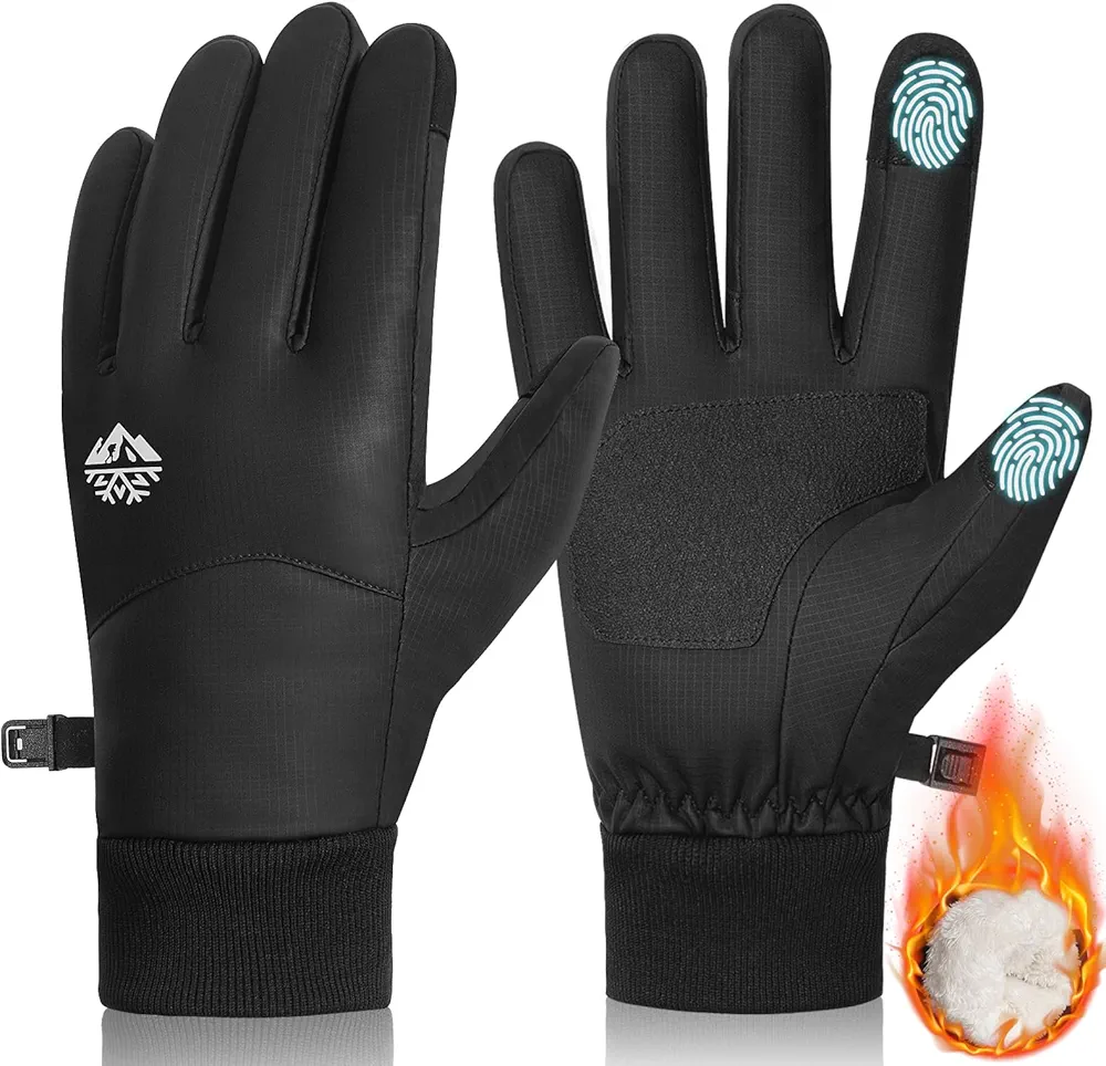 RIGWARL -5℉ Winter Warm Gloves with Thickest Thermal Plush for Extreme Cold Weather, Completely Waterproof Gloves Men Women