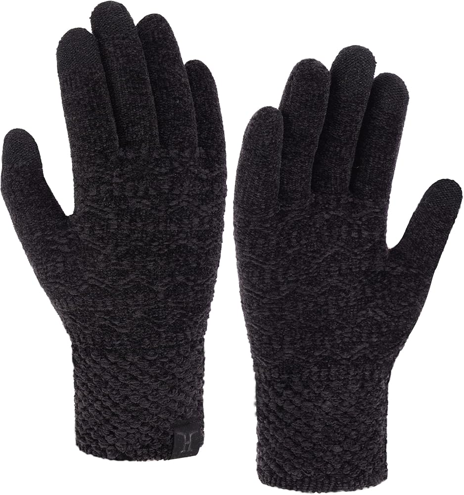 FZ FANTASTIC ZONE Winter Gloves for Women Cold Weather with Touch Screen Chenille Knit Thermal Warm Gloves Gifts