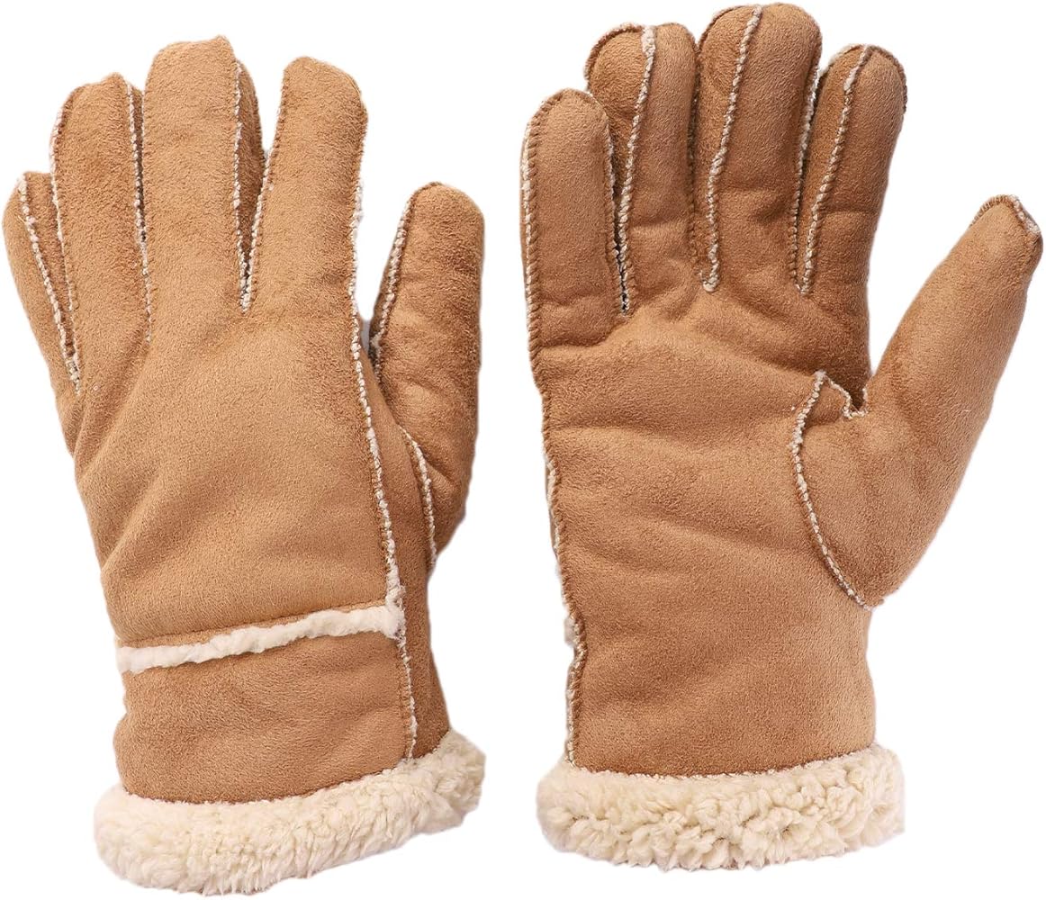 MioCloth Winter Warm Thermal Suede Leather Fleece Lining Driving Gloves Xmas Gift Men