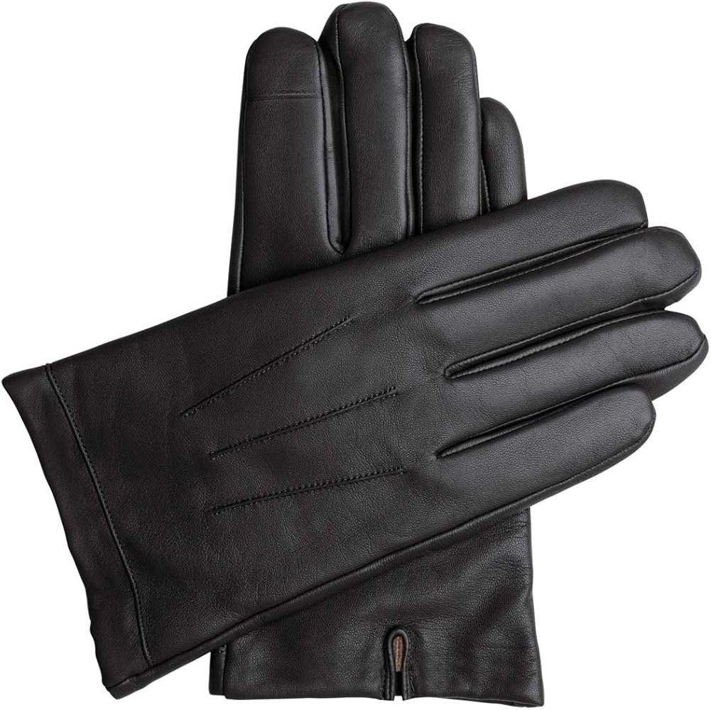 Downholme Touchscreen Leather Cashmere Lined Gloves for Men