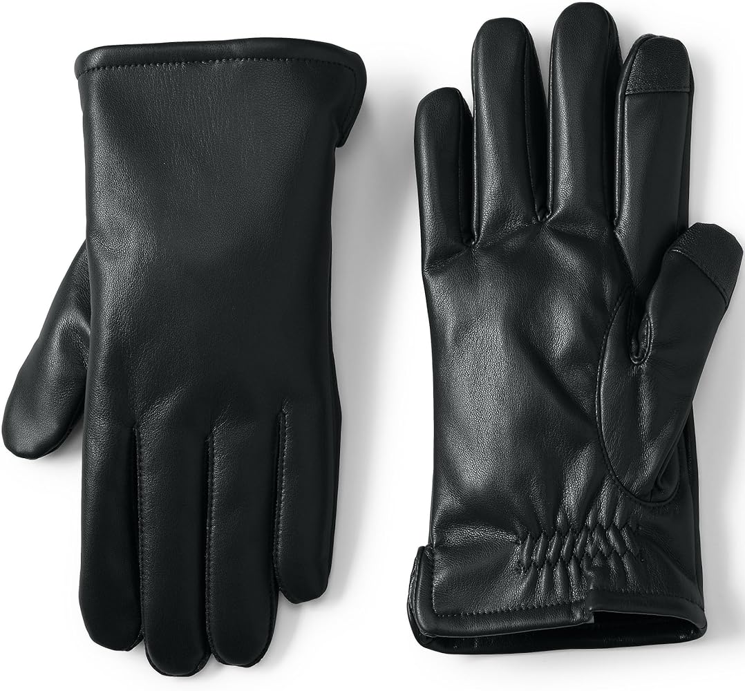 Lands' End Men's Cashtouch Lined Faux Leather Glove