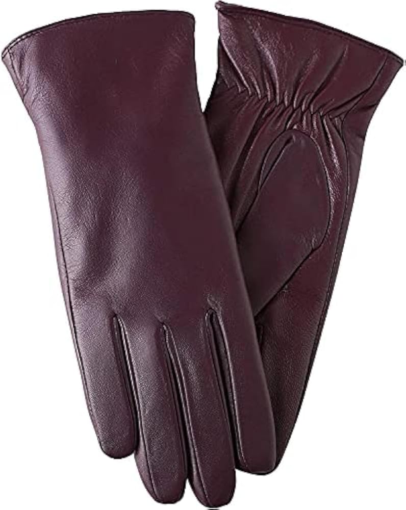 Winter Leather Gloves for Women, Cashmere Lined Touchscreen Gloves for Texting, Premium Soft Sheepskin Warm Glove