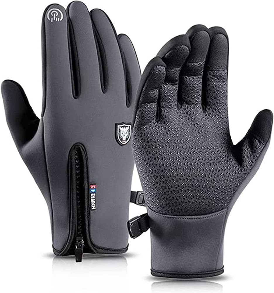 Winter Warm Gloves Men Women Cycling Wkiing Windproof and Waterproof Pu Leather Touchscreen Cold Weather Driving Gloves