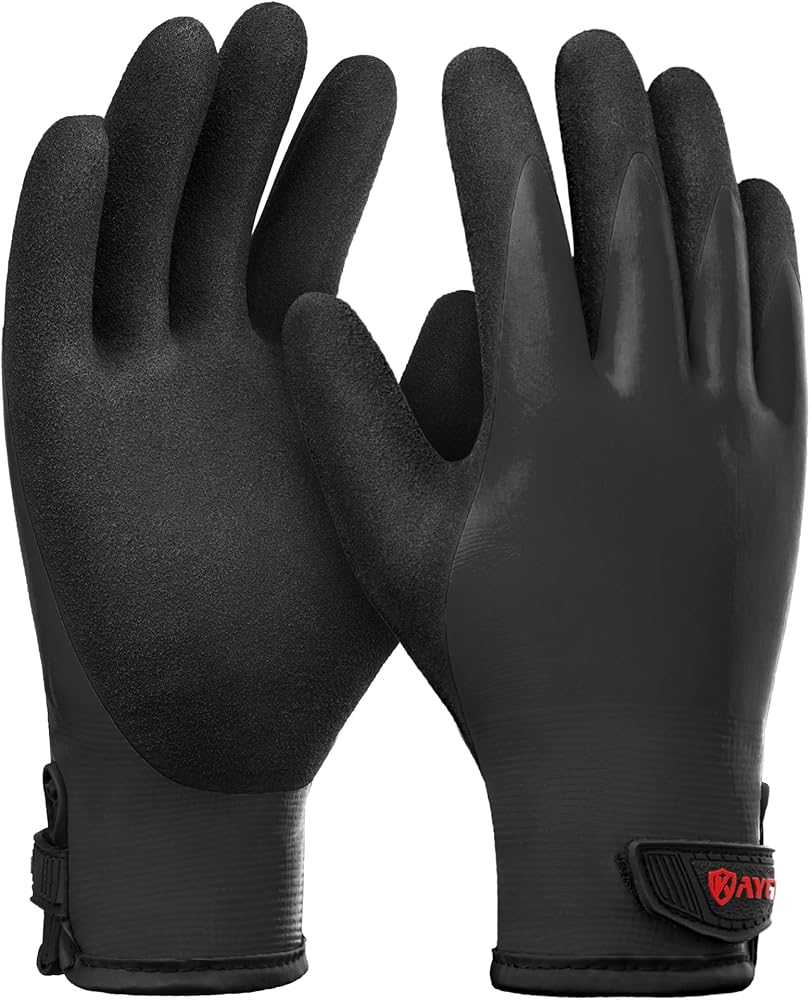 KAYGO Winter Waterproof Thermal Work Gloves, Double Latex Coated, Insulated Warm Liner For Cold Weather, KG145