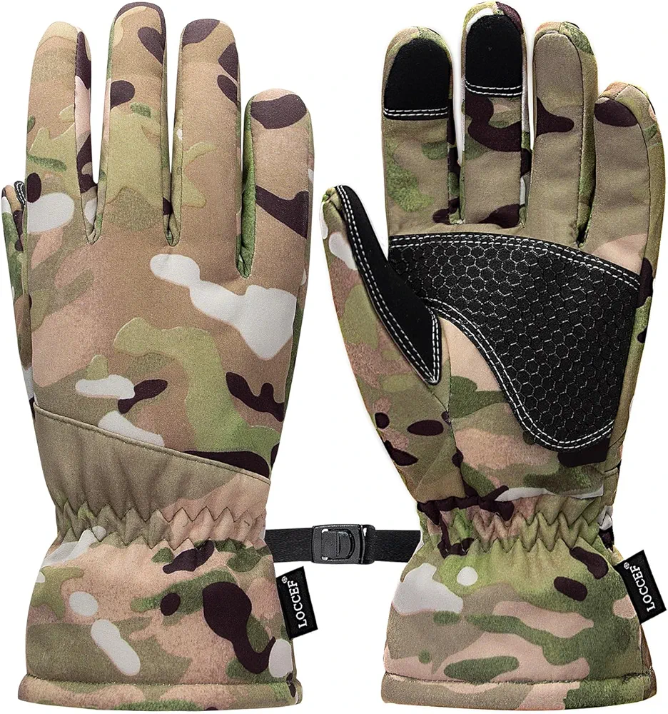 Camouflage Hunting Gloves - Anti-Slip, Touch Screen Ski Gloves Camo Gloves,Outdoor Work and Sports in Cold Weather